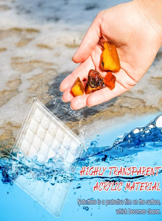 Reallnaive 6 Pcs Acrylic Magnetic Seashell Display Box with Multicolor Base 36 Grids Clear Seashell Collection Box Seashell Storage Organizer for Diamond Gemstone Beads - Image 4